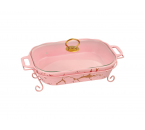 BM680GC Pink Penghangat Makanan Persegi Panjang dengan Motif Marmer